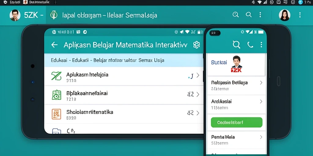 Antarmuka aplikasi 5ZK yang interaktif untuk belajar matematika.