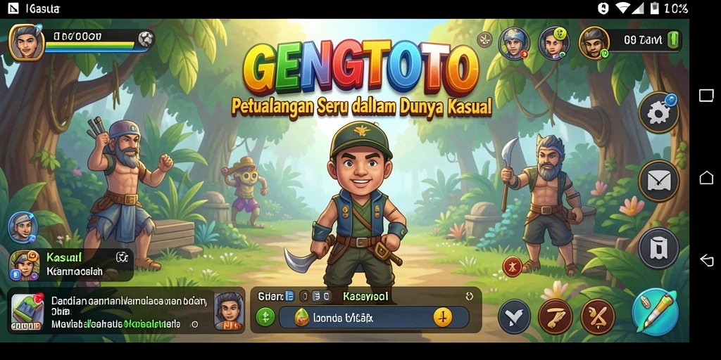Antarmuka GENGTOTO yang cerah dan menarik saat bermain.