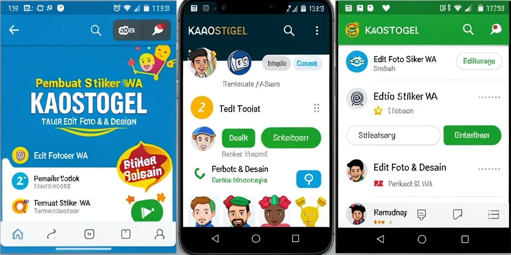 Antarmuka KAOSTOGEL yang sederhana untuk membuat stiker WA.