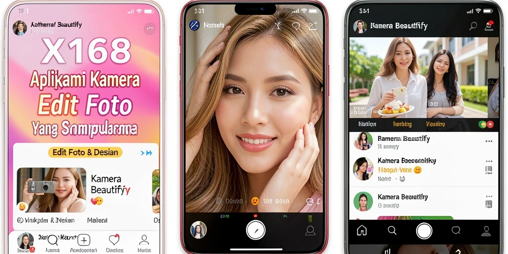 Antarmuka aplikasi X168 yang user-friendly untuk editing foto.